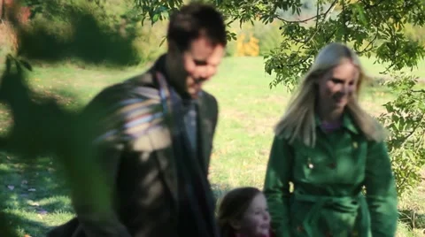 Family in fall Stock Footage 22635830
