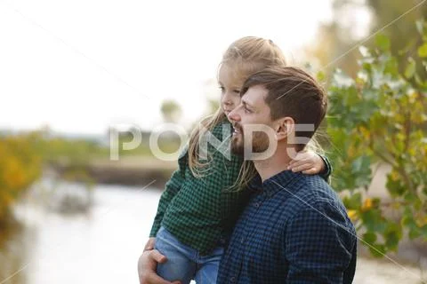 Family. Father and daughter. Leisure activities Stock Photos