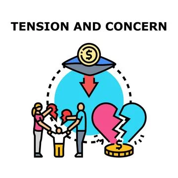 Family financial problem causing relationship breakdown concept Stock Illustration