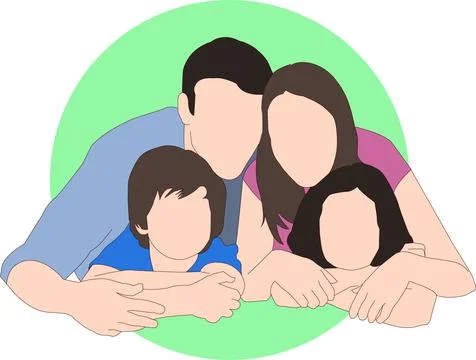 Family Flat Vector Illustration 2 Stock Illustration