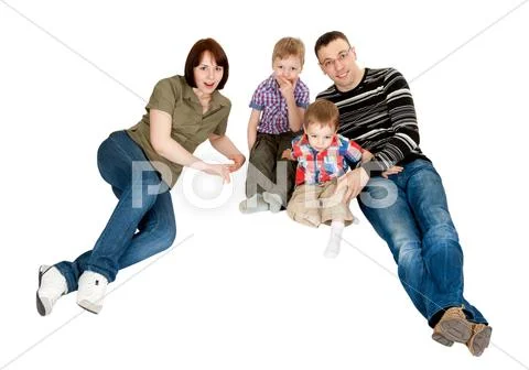 Family of four Stock Photos