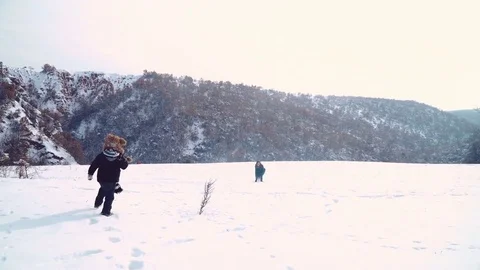 Family fun in winter Stock Footage 72132607