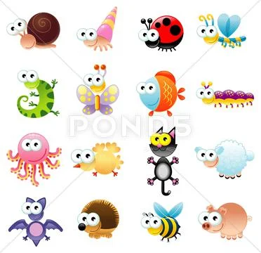 Family of funny animals Stock Illustration