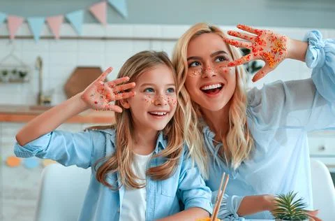 Family getting ready for Easter Stock Photos