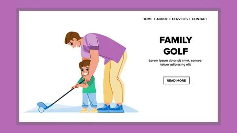 Family golf vector Stock Illustration