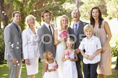 Family Group At Wedding Stock Photos