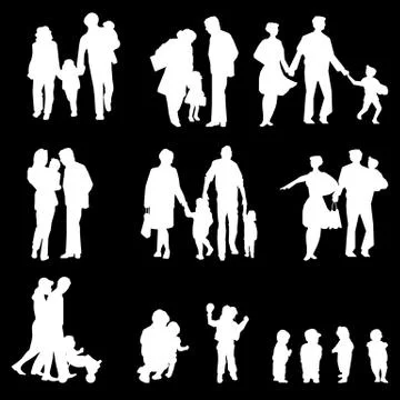 Family groups, vector Illustrazione stock