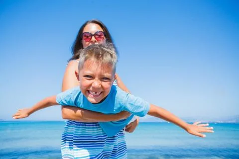 Family Having Fun on Beach 写真素材