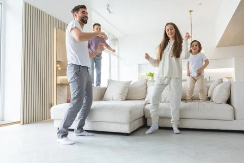 Family having fun at home Stock Photos