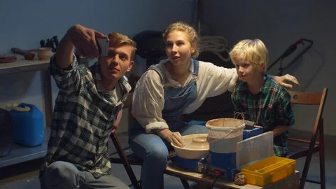 Family having fun making selfie Stock Footage 128183972