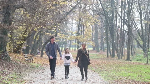 Family having fun together, walking in the park Stock Footage 59553689