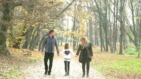 Family having fun together, walking in the park Stock Footage 59553710