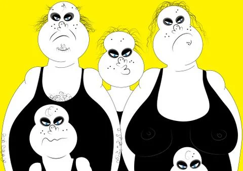 Family from hell Stockillustratie