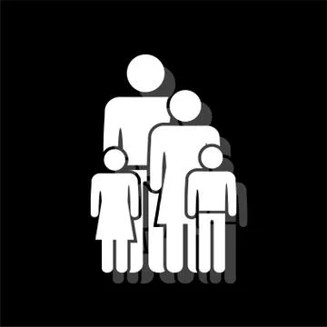 Family icon flat Stock Illustration