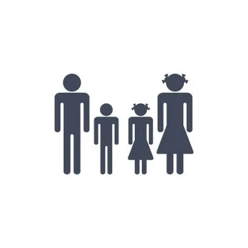 Family Icon Vector flat design style Stock Illustration
