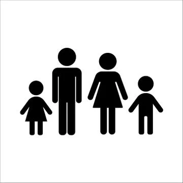 Family icon. Vector illustration on withe background. Isolated. Illustrazione stock