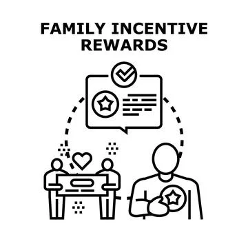 Family incentive rewards program concept promoting recognition Stock Illustration