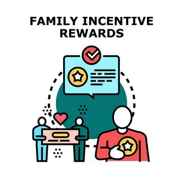 Family incentive rewards program concept promoting recognition Stock Illustration