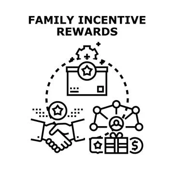 Family incentive rewards program concept promoting motivation Stock Illustration