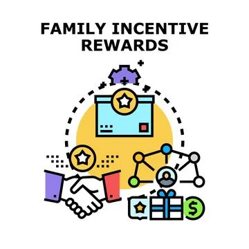 Family incentive rewards program concept promoting motivation Stock Illustration