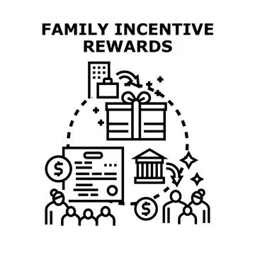 Family incentive rewards program receiving benefits illustration Illustration
