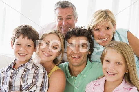 Family indoors together smiling Stock Photos