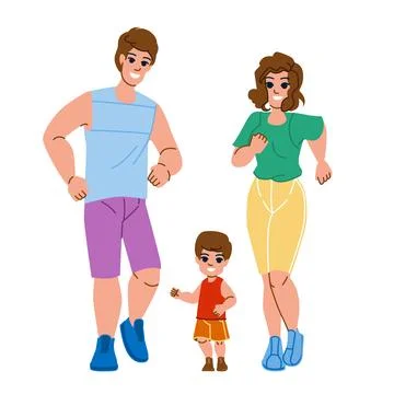 Family jogging vector Illustrazione stock