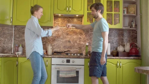 Family in the kitchen Stock Footage 128915524