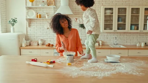 Family in the kitchen Stock Footage 172068453
