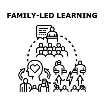 Family led learning educational process for children Stock Illustration