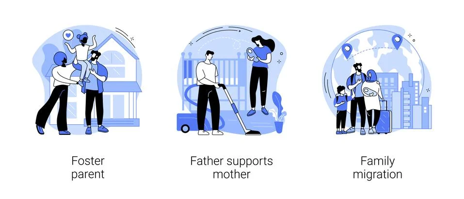 Family life abstract concept vector illustrations. Stock Illustration