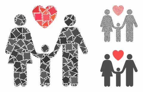 Family love Composition Icon of Bumpy Items Stock Illustration