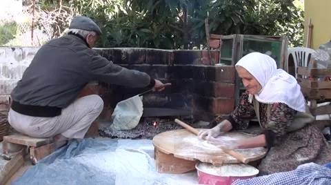 Family making bread Stock Footage 47949855