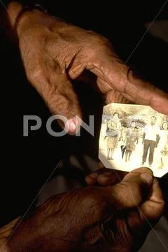 Family man male filipino holds picture journey Stock Photos