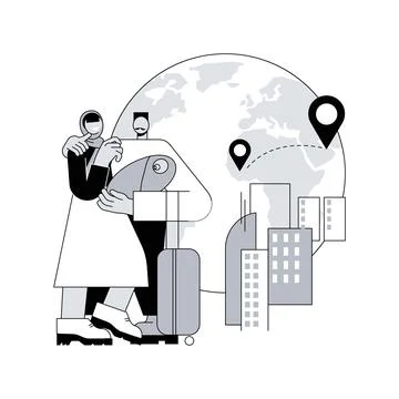 Family migration abstract concept vector illustration. Stock Illustration