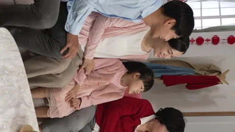 Family of mixed generation having talk Stock-Footage 222741676