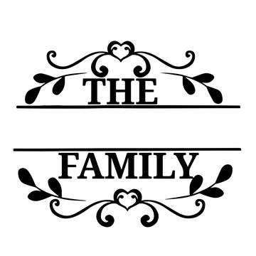 Family Name Monogram Bundle is suitable for t-shirt, laser cutting, sublimati Stock Illustration