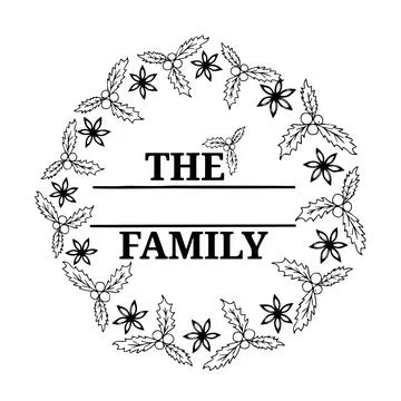 Family Name Monogram Bundle is suitable for t-shirt, laser cutting, sublimati Stock Illustration