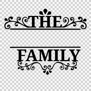 Family Name Monogram Bundle is suitable for t-shirt, laser cutting, sublimation, Stock Illustration
