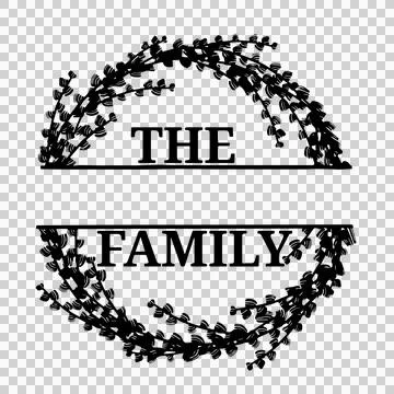 Family Name Monogram Bundle is suitable for t-shirt, laser cutting, sublimation, Stock Illustration