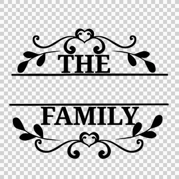 Family Name Monogram Bundle is suitable for t-shirt, laser cutting, sublimation, Stock Illustration