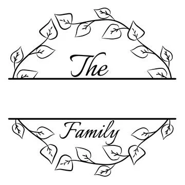 Family Name Monogram Bundle is suitable for t-shirt, laser cutting, sublimation Stock Illustration