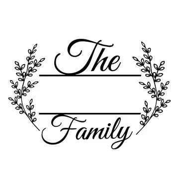 Family Name Monogram Bundle is suitable for t-shirt, laser cutting, sublimation Stock Illustration