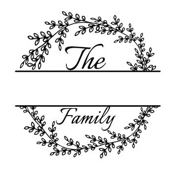 Family Name Monogram Bundle is suitable for t-shirt, laser cutting, sublimation Stock Illustration