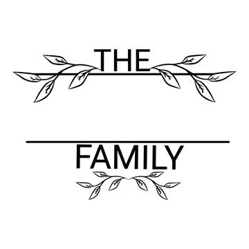 Family Name Monogram Bundle is suitable for t-shirt, laser cutting, sublimation Stock Illustration