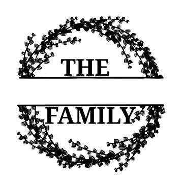 Family Name Monogram Bundle is suitable for t-shirt, laser cutting, sublimation Stock Illustration