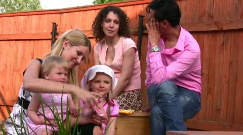 Family outdoor 2 Stock Footage