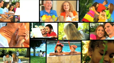 Family Outdoor Lifestyle Montage Stock Footage