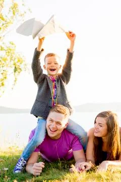 Family in a park Stock Photos