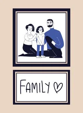 Family picture frames Illustrazione stock